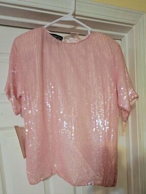 Vintage J.L.B. Silk Sequin Shirt